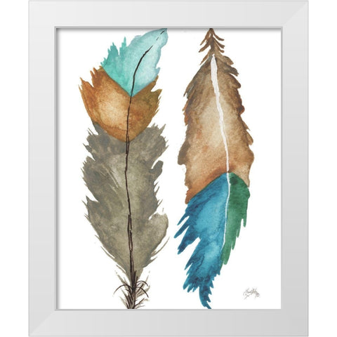 Decorative Feathers White Modern Wood Framed Art Print by Medley, Elizabeth