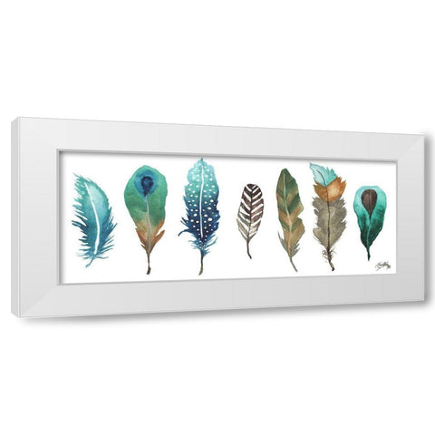 Fetching Feathers I White Modern Wood Framed Art Print by Medley, Elizabeth