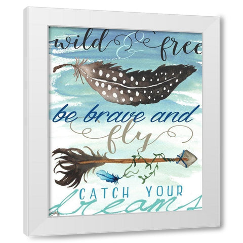 Wild and Free White Modern Wood Framed Art Print by Medley, Elizabeth