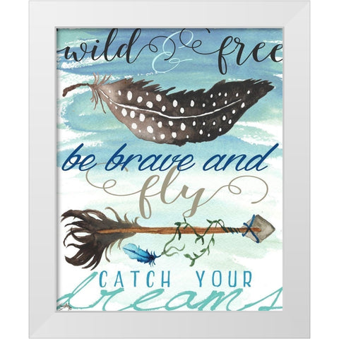 Wild and Free White Modern Wood Framed Art Print by Medley, Elizabeth