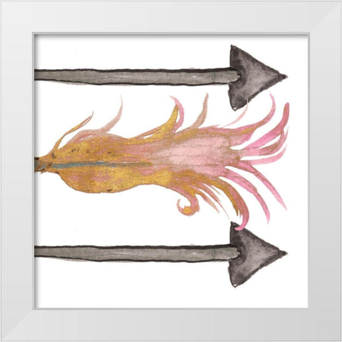 Feathers And Arrows I White Modern Wood Framed Art Print by Medley, Elizabeth