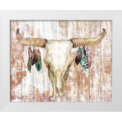 Light Feathery Antlers White Modern Wood Framed Art Print by Medley, Elizabeth