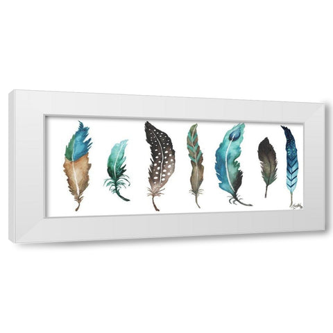 Fetching Feathers II White Modern Wood Framed Art Print by Medley, Elizabeth