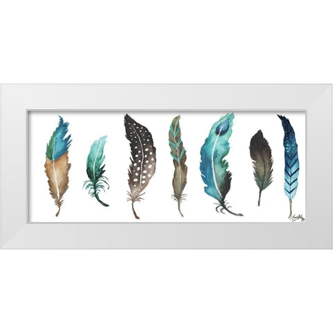 Fetching Feathers II White Modern Wood Framed Art Print by Medley, Elizabeth