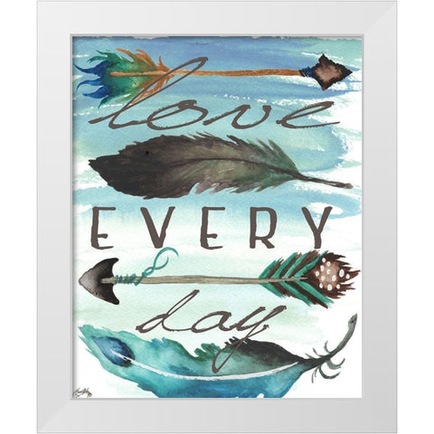 Love Every Day White Modern Wood Framed Art Print by Medley, Elizabeth