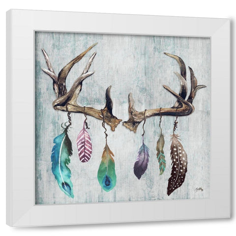 Feathery Antlers II White Modern Wood Framed Art Print by Medley, Elizabeth