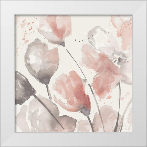 Neutral Pink Floral II White Modern Wood Framed Art Print by Loreth, Lanie
