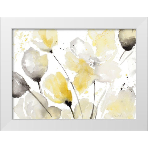 Neutral Abstract Floral II White Modern Wood Framed Art Print by Loreth, Lanie