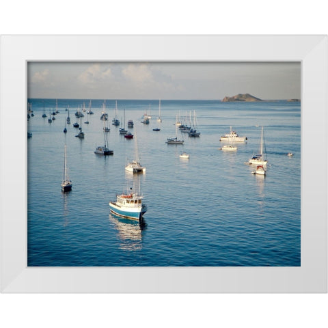 Sails Down White Modern Wood Framed Art Print by Rodriguez, Jairo