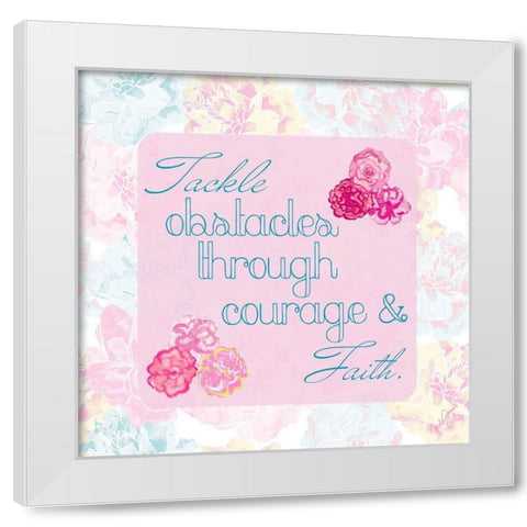 Faith and Love Floral I White Modern Wood Framed Art Print by James, Nola