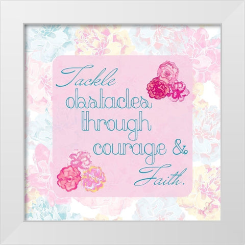 Faith and Love Floral I White Modern Wood Framed Art Print by James, Nola