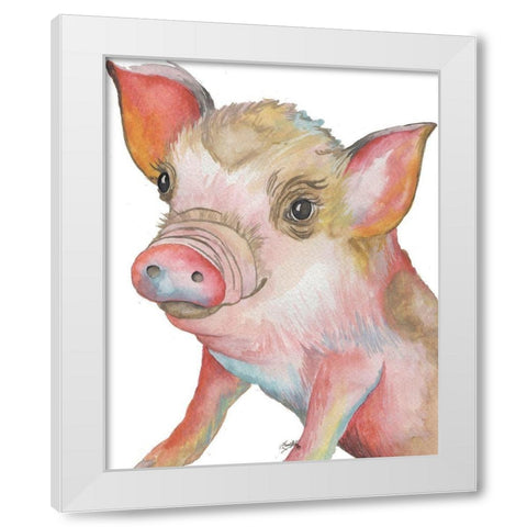 Pig II White Modern Wood Framed Art Print by Medley, Elizabeth