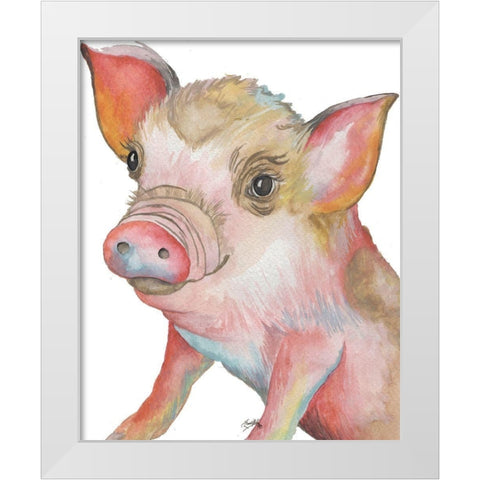 Pig II White Modern Wood Framed Art Print by Medley, Elizabeth