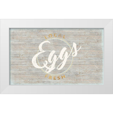 Fresh Eggs White Modern Wood Framed Art Print by Medley, Elizabeth