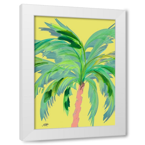 Palm on Sunlight I White Modern Wood Framed Art Print by DeRice, Julie