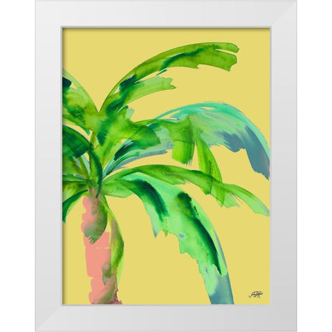 Palm on Sunlight II White Modern Wood Framed Art Print by DeRice, Julie