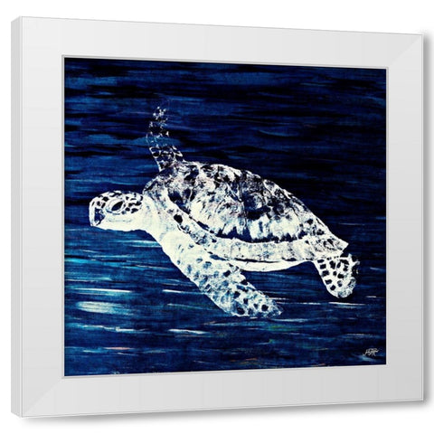 Swim Along I White Modern Wood Framed Art Print by DeRice, Julie