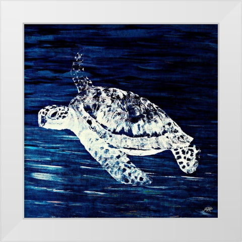 Swim Along I White Modern Wood Framed Art Print by DeRice, Julie