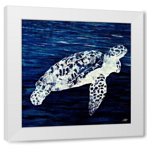 Swim Along II White Modern Wood Framed Art Print by DeRice, Julie