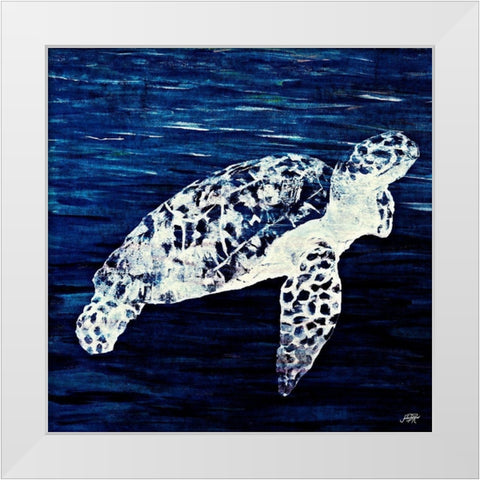 Swim Along II White Modern Wood Framed Art Print by DeRice, Julie