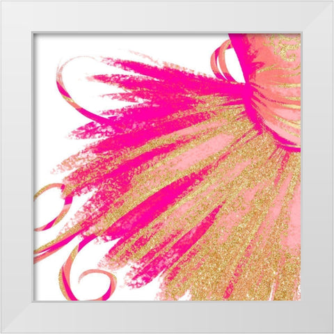 Bright Gold Ballet II White Modern Wood Framed Art Print by SD Graphics Studio