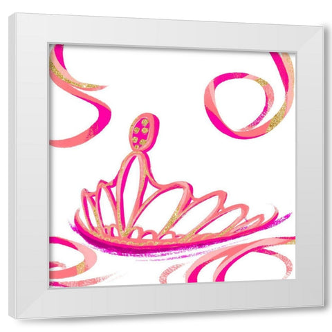 Bright Gold Ballet III White Modern Wood Framed Art Print by SD Graphics Studio