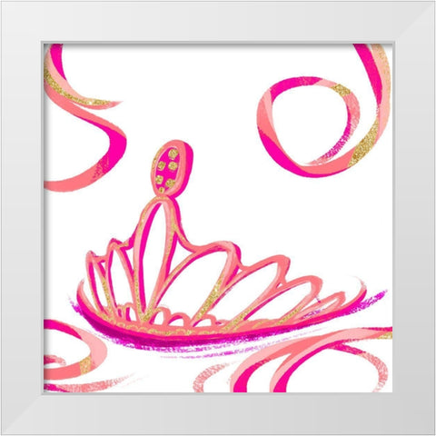 Bright Gold Ballet III White Modern Wood Framed Art Print by SD Graphics Studio