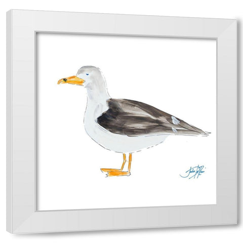 Seagull on White White Modern Wood Framed Art Print by DeRice, Julie