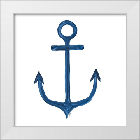 Anchor Ship White Modern Wood Framed Art Print by DeRice, Julie