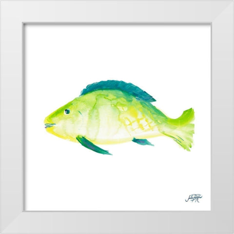 Fish II White Modern Wood Framed Art Print by DeRice, Julie