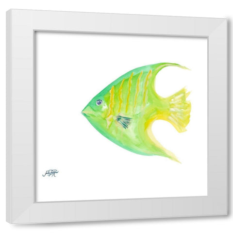 Fish III White Modern Wood Framed Art Print by DeRice, Julie