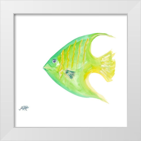 Fish III White Modern Wood Framed Art Print by DeRice, Julie