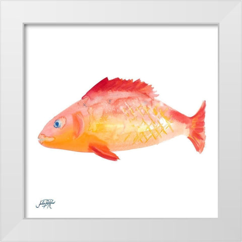 Fish IV White Modern Wood Framed Art Print by DeRice, Julie