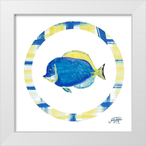 Fish Bowl I White Modern Wood Framed Art Print by DeRice, Julie