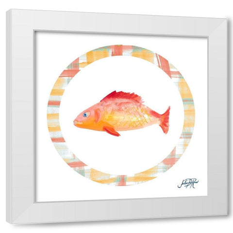 Fish Bowl II White Modern Wood Framed Art Print by DeRice, Julie
