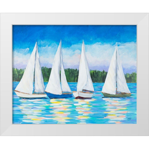 Great Sails I White Modern Wood Framed Art Print by DeRice, Julie