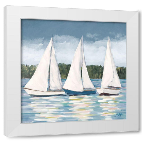 Soft Sail I White Modern Wood Framed Art Print by DeRice, Julie