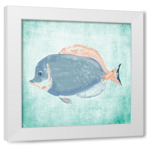 Fish In The Sea I White Modern Wood Framed Art Print by DeRice, Julie