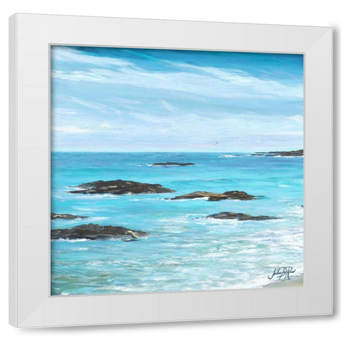 Rocky Shore I White Modern Wood Framed Art Print by DeRice, Julie