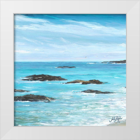 Rocky Shore I White Modern Wood Framed Art Print by DeRice, Julie