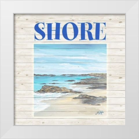 Shore White Modern Wood Framed Art Print by DeRice, Julie