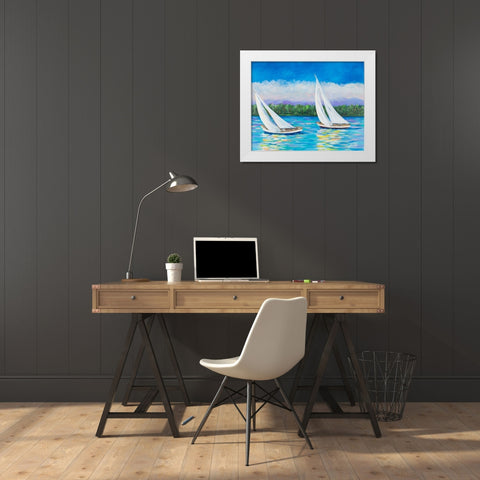 Great Sails II White Modern Wood Framed Art Print by DeRice, Julie