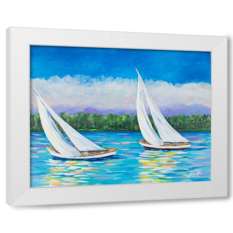 Great Sails II White Modern Wood Framed Art Print by DeRice, Julie