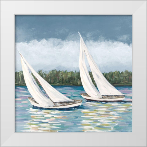 Soft Sails II White Modern Wood Framed Art Print by DeRice, Julie