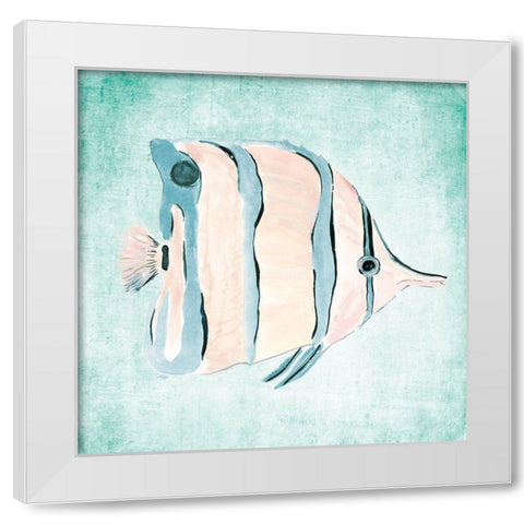 Fish In The Sea II White Modern Wood Framed Art Print by DeRice, Julie