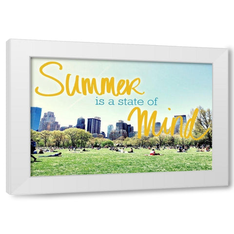 Summer Is A State Of Mind White Modern Wood Framed Art Print by Acosta