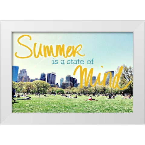 Summer Is A State Of Mind White Modern Wood Framed Art Print by Acosta