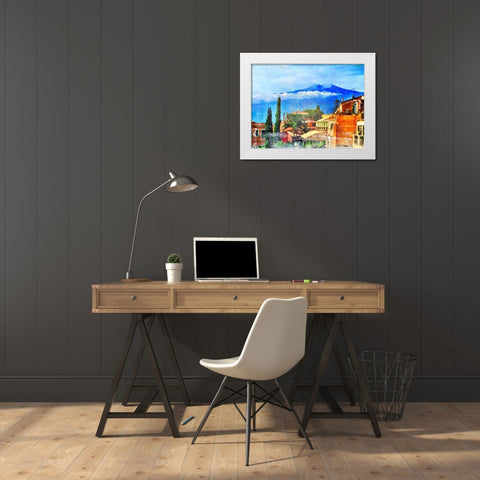 Pueblo White Modern Wood Framed Art Print by Acosta