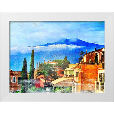 Pueblo White Modern Wood Framed Art Print by Acosta