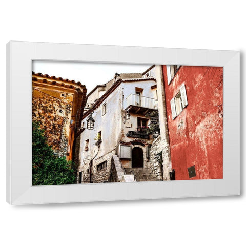 Corner Townhouse White Modern Wood Framed Art Print by Acosta